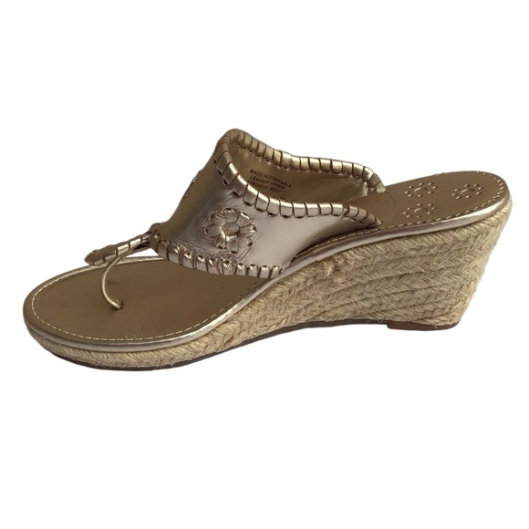 Jack Rogers Metallic Gold Wedge Sandals - Picture 3 of 8